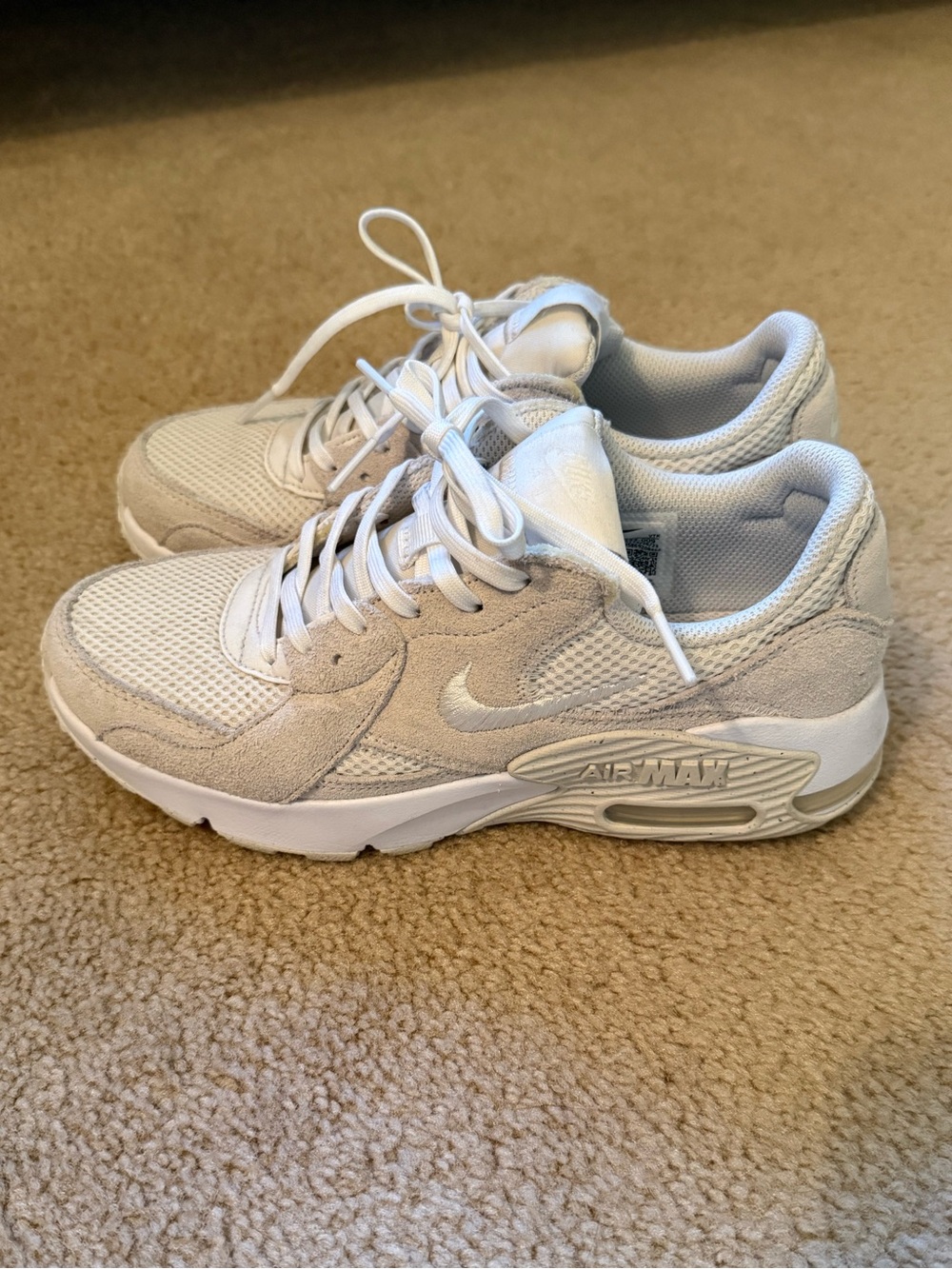 Nike Women's Air Max Sneakers in White and Light Beige